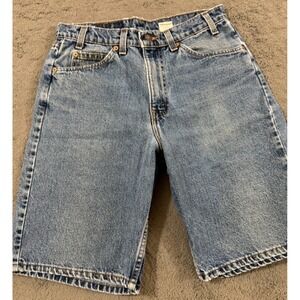 Levis 550 Jeans Shorts Mens 32x11 Relaxed Fit Denim White Tab USA Jorts Vintage